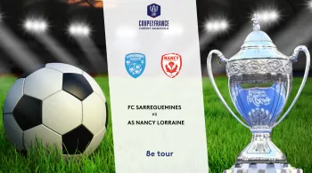 Stade de football avec ballon et coupe de France