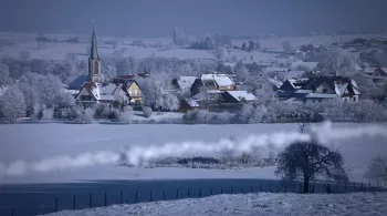 Le village de Liebsdorf sous la neige