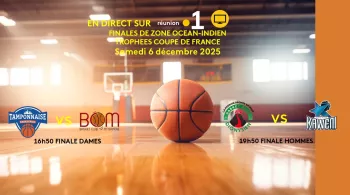 La fièvre du ballon orange, dernier évènement sportif de cette fin d’année sur Réunion la 1ère TV  Les finales du trophée régional de Coupe de France de basket, féminin et masculin, à vivre en direct sur Réunion la 1ère depuis le  Complexe Sportif Municipal Cotur du Port.