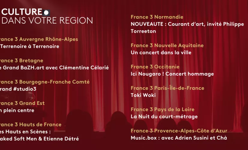 Culture dans votre région 29 janvier 2025 Culture dans votre région 29 janvier 2025