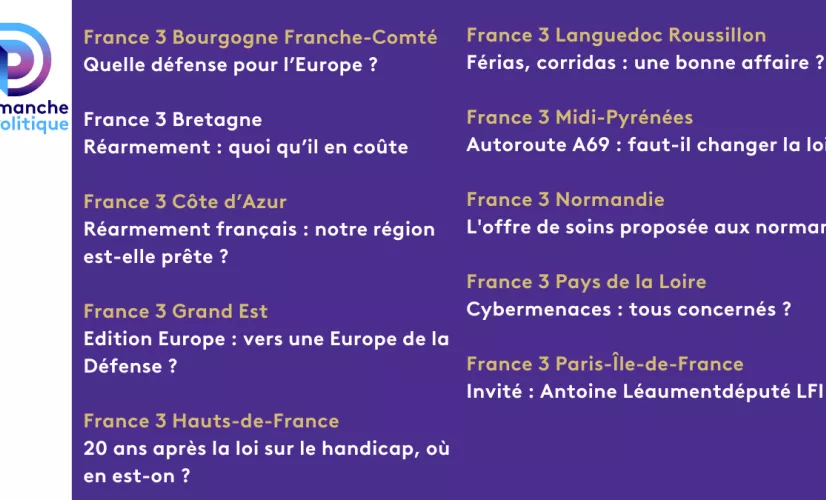 DEP régions 16 mars 2025