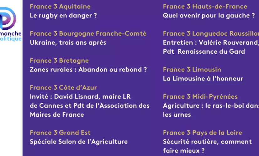 DEP régions 23 fév 2025