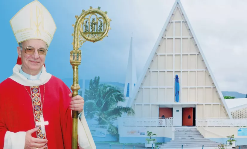 La messe solennelle sera diffusée en différée sur Réunion la 1ère à 13.10 Elle est  présidée par Mgr Gilbert Aubry et  concélébrée par les Pères Augustin Tsikivy et Brice Bouetoumoussa, curés de la paroisse et par le diacre Sébastien Merion. C’est une messe chantée avec la participation de la chorale « de la Trinité  », dirigée par le responsable, William Cadet et commentée par le père Jean Denis Ferrère.