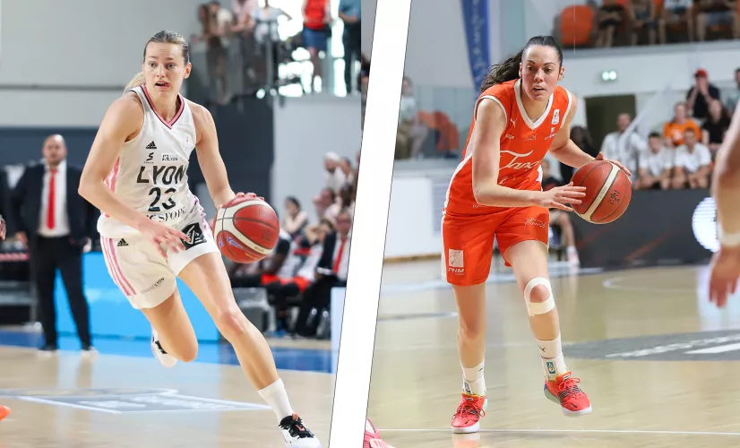 Finale des Playoffs féminins Joueuse de Lyon et une joueuse de Bourges